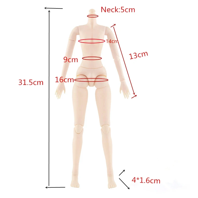 36cm Doll\'s Body BJD with Makeup 14\'\' Fashion Doll Body with Multi-joints Movable Toys for Girls with Shoes