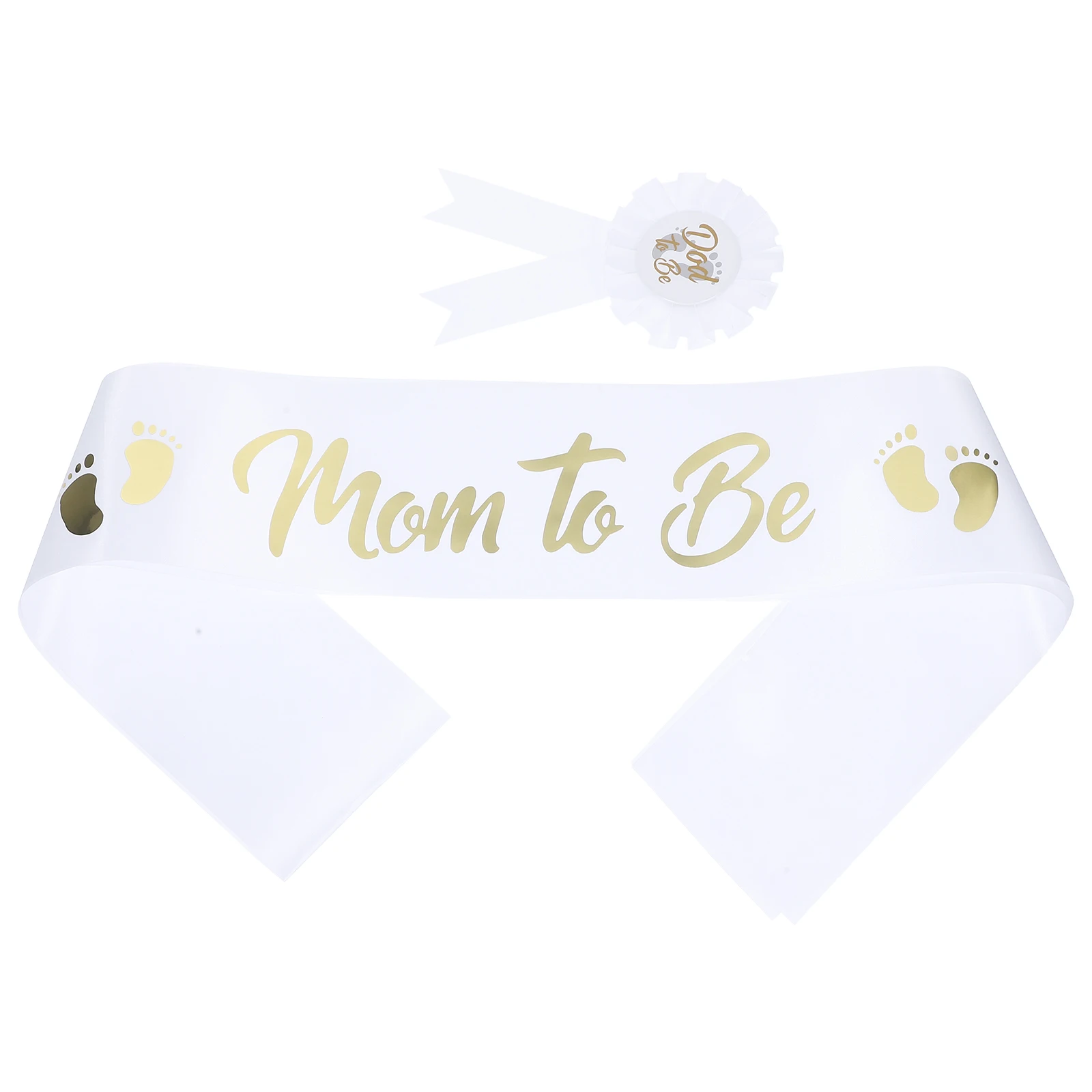 

1 set Mom to Be Sash Dad to Be Badge Pin Baby Shower Gifts Decorations Lightweight Comfortable Matching Outfits Newborn