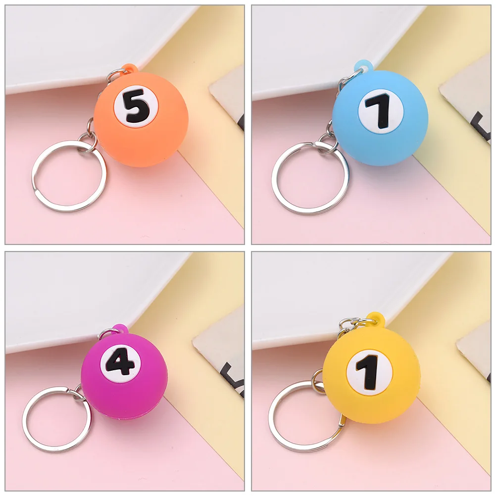 

7 Pcs Pool Ball Hanging Pendants Key Chain Keychain Small Gift Decorative Billiards Keychains