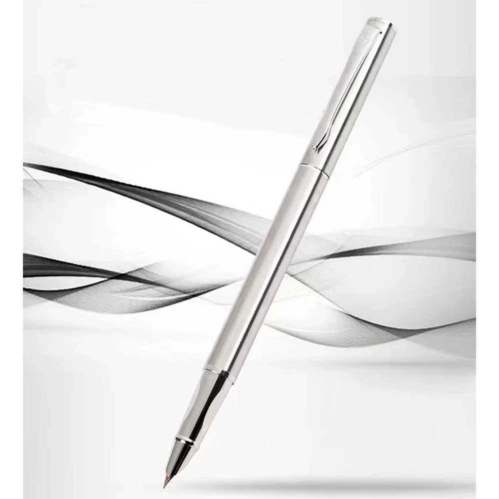 Luxury Metal Fountain Pen 0.38mm Curved Nib Student Writing Pen School Art Exercise Signature Supplies Office Stationery