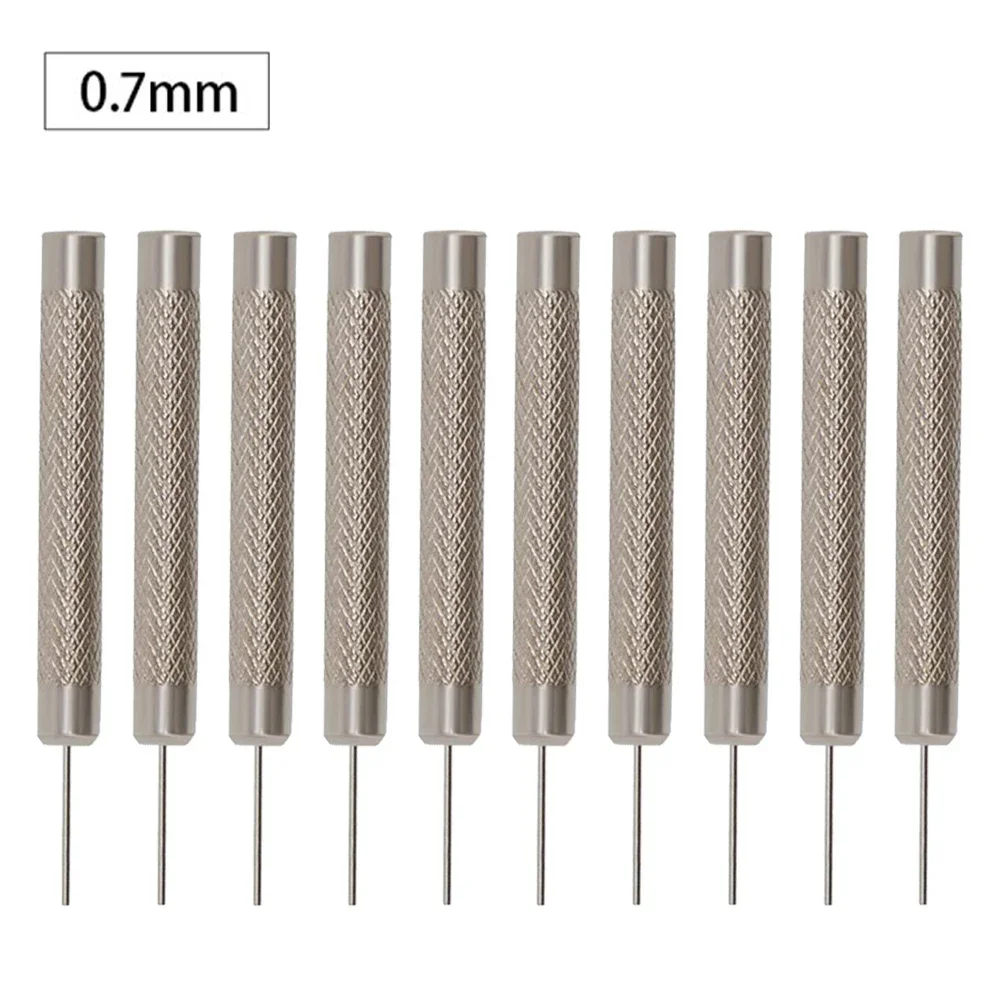 시계 스트랩 핀 펀치 조정 펀칭 바늘 다리미 핀 펀치 스틱, 시계 수리 도구, 0.7-1.0mm 실버