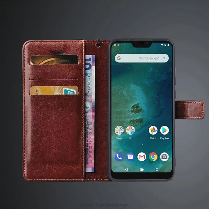 Card Holder Leather Case for Xiaomi Mi A2 lite / Xiaomi A2 lite Flip Cover Retro Wallet Phone Case Business Fundas Coque