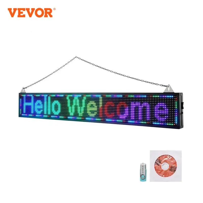 VEVOR Wi-Fi LED Scrolling Sign Full Color P4/P5/P6/P10 DIY Programmable Message Sign Commercial LED Display Board Billboards