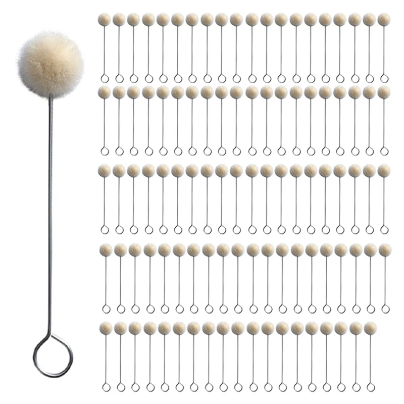 100Pcs Dye Daubing Tool Wool Ball Brush Handmade Leather Care Alcohol Dye Oily Dye Daubing Tool