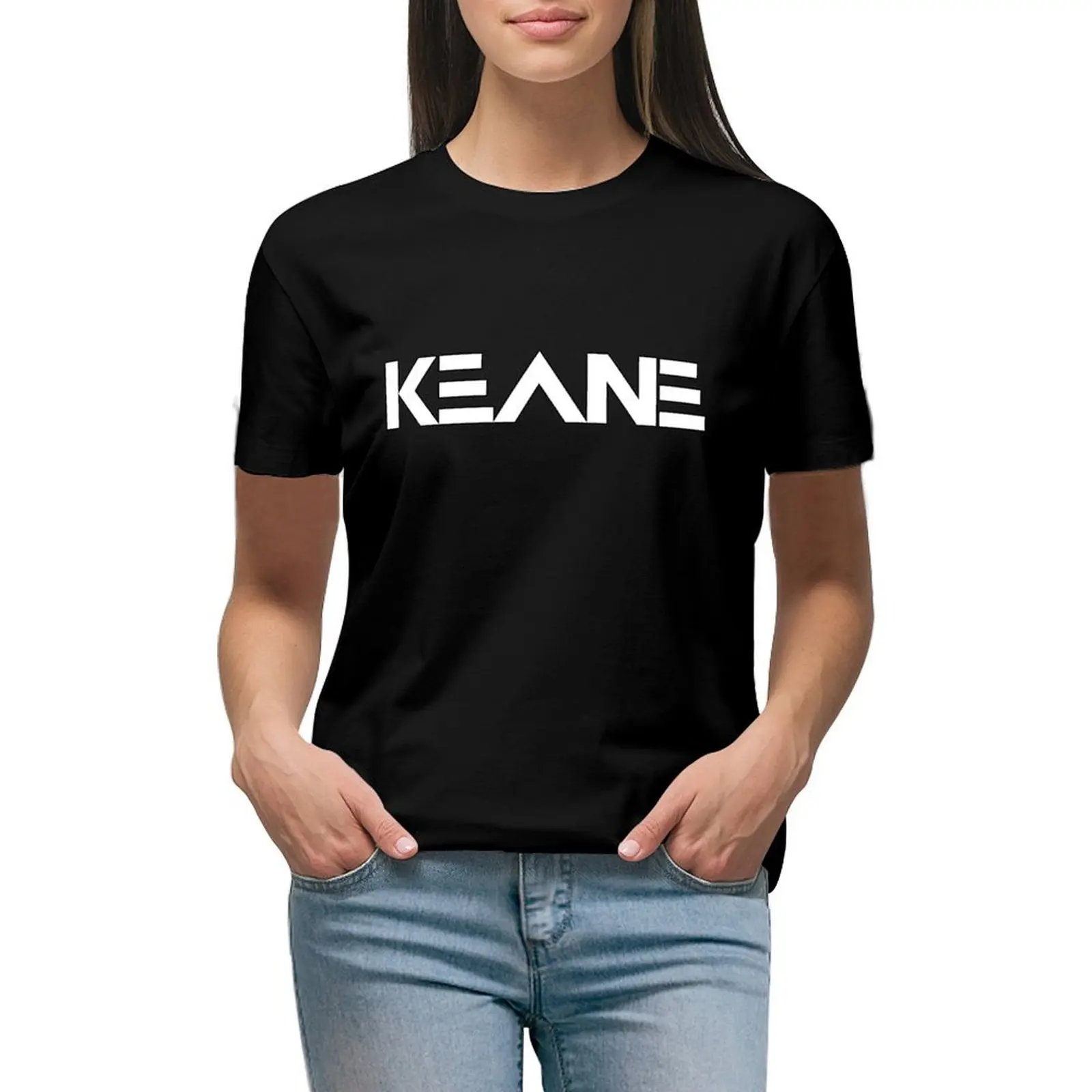 Keane logo T-shirt summer clothes hippie clothes tees Women clothing