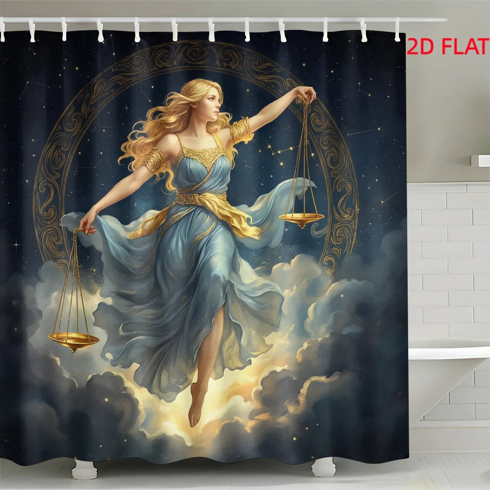 Elegant Cosmic Goddess Shower Curtain Bathroom Decor Fantasy Celestial Art Stars Constellation Luxury Home Tapestry Print - view 4