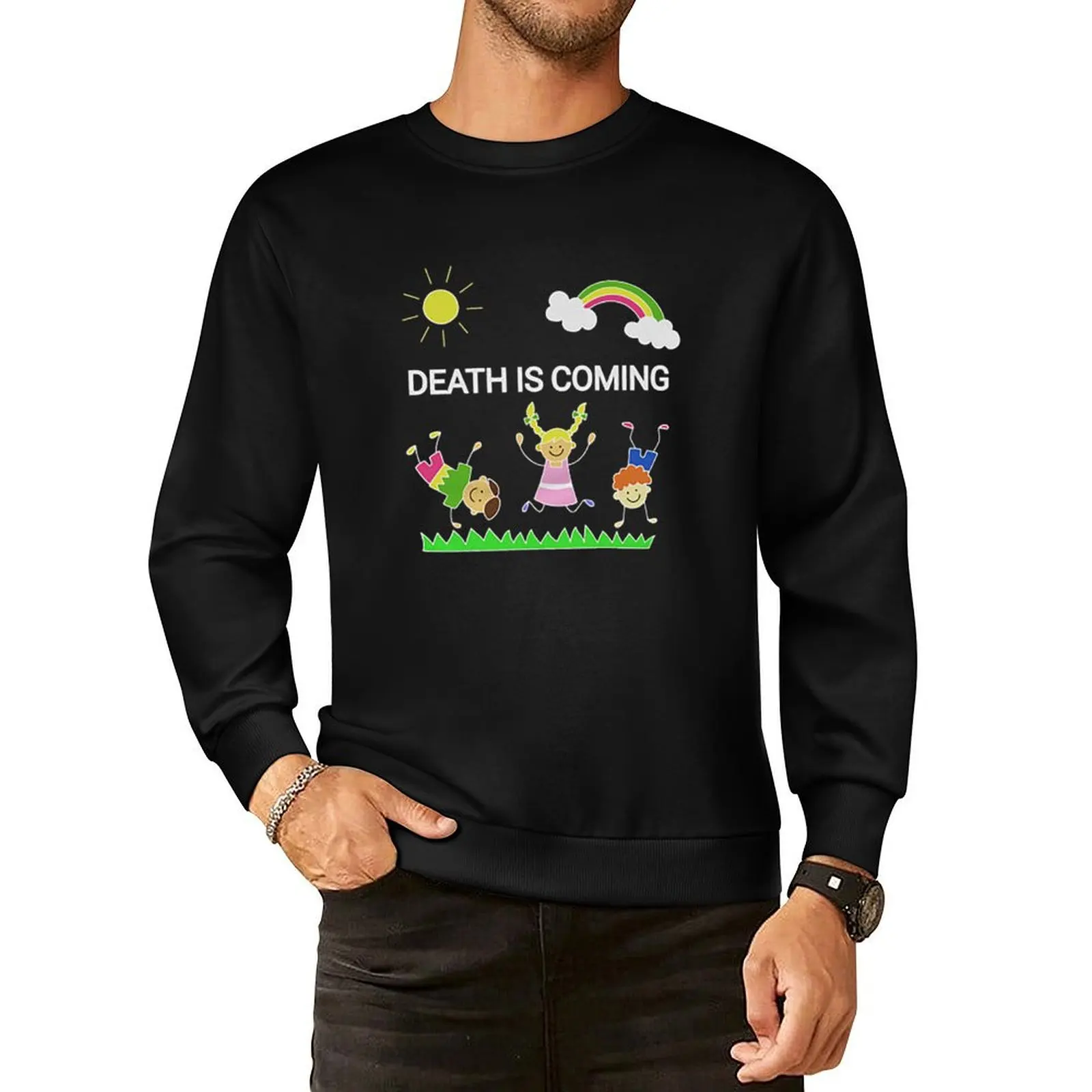 

DEATH IS COMING Pullover Hoodie korean autumn clothes anime clothes aesthetic clothing sweatshirt for men