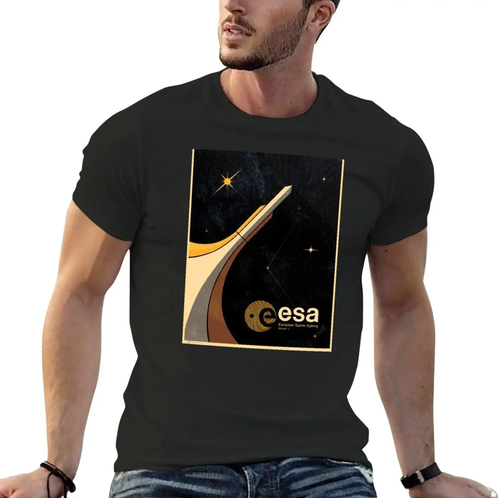 

European Space Agency ESA Tribute T-Shirt vintage heavyweights fruit of the loom mens t shirts