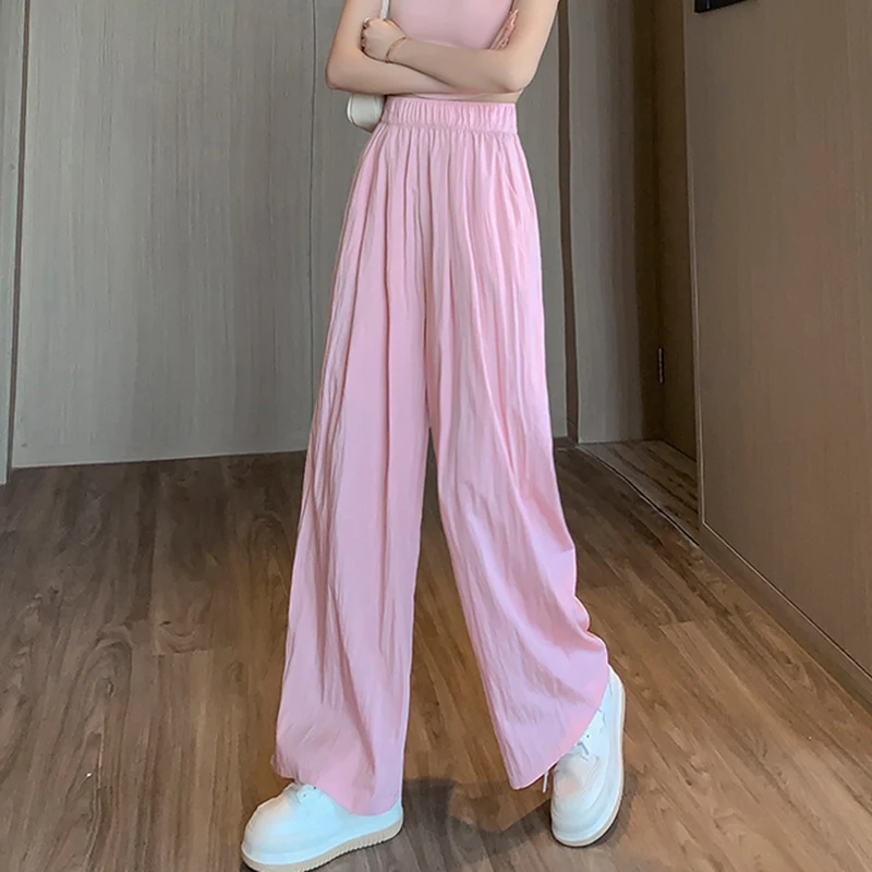 Gidyq Women Fashion Folds Wide Leg Pants Japan Style Casual Streetwear Loose Yamamoto Pants Harajuku Female Straight Trousers