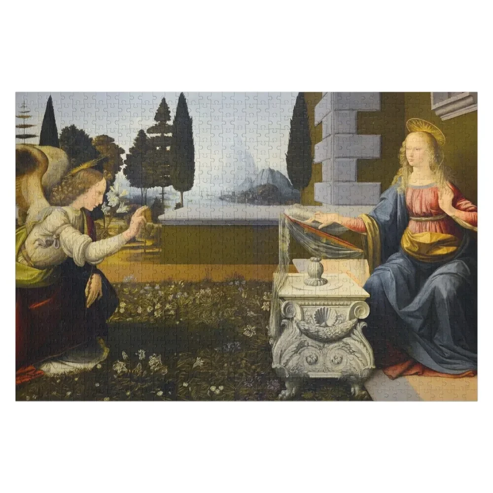 

Annunciation - Leonardo Da Vinci Jigsaw Puzzle Customizeds For Kids Adult Wooden Puzzle