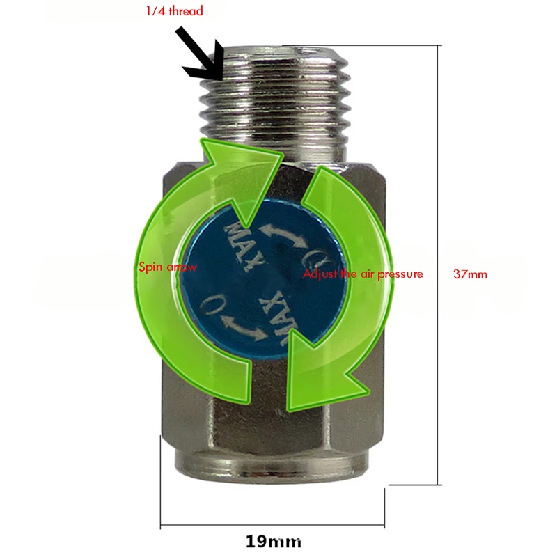 Air Pressure Regulator давления,1/4Thread,Built-in Dust Filter,Air Flow Valve Regulator Air Adjustment Switch for Pneumatic Tool