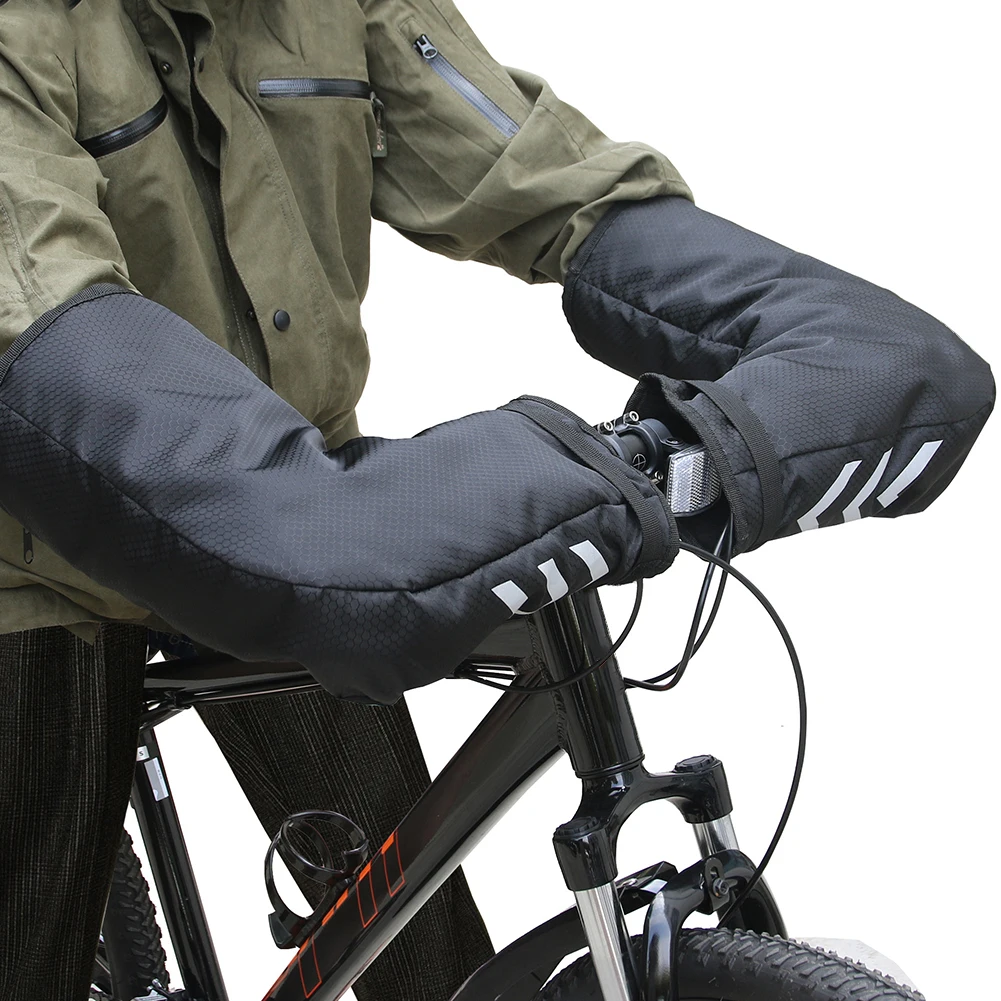 

Electric Bike Gloves - 1 Pair Waterproof Reflective Warm Mittens Mountain Bike Handlebar Mittens For Cold Weather High Quality