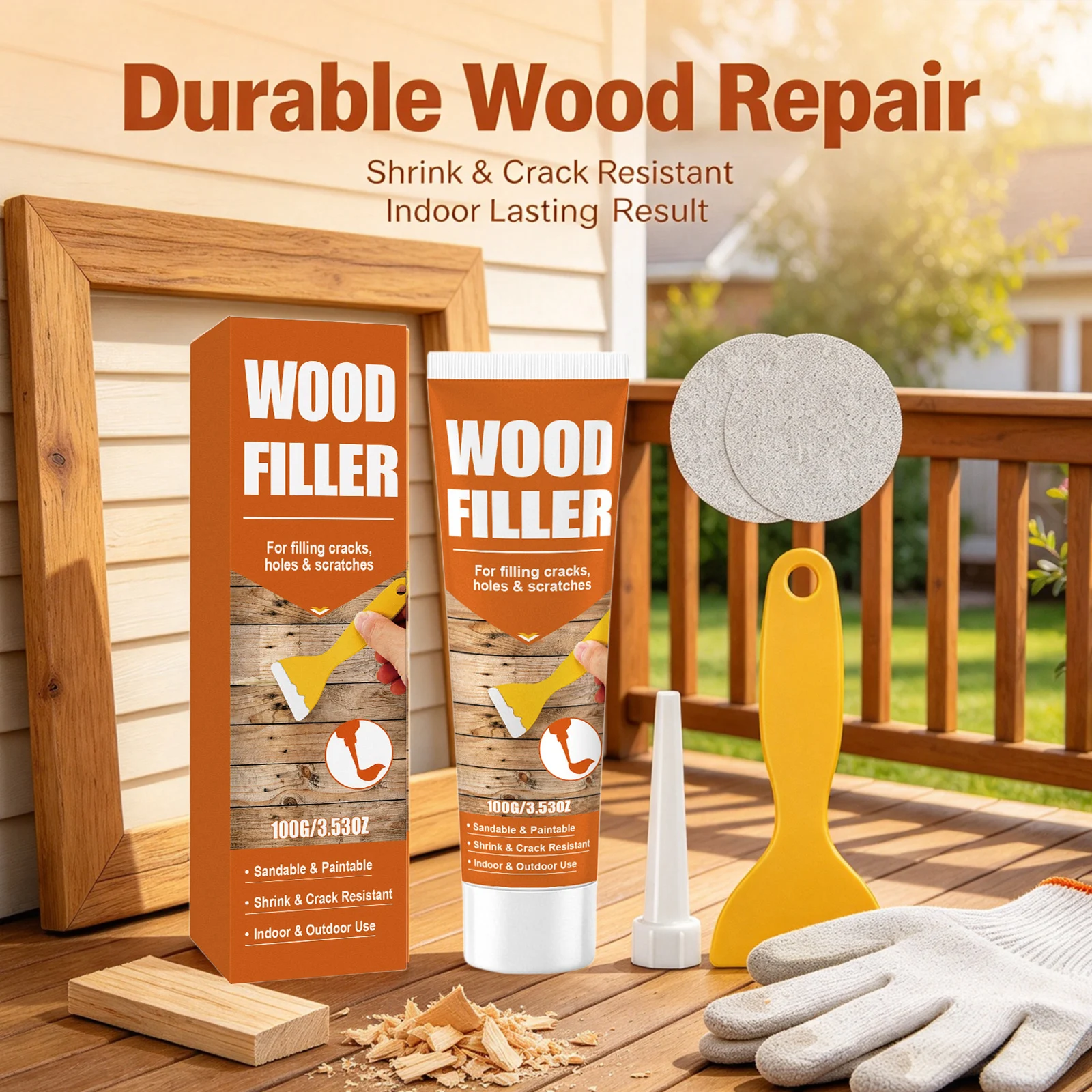 Wood Filler Putty Repair Furniture Scratches Cracks Waterproof Professional Wood Filler Repair Pastes Wood Furniture Repair Kit