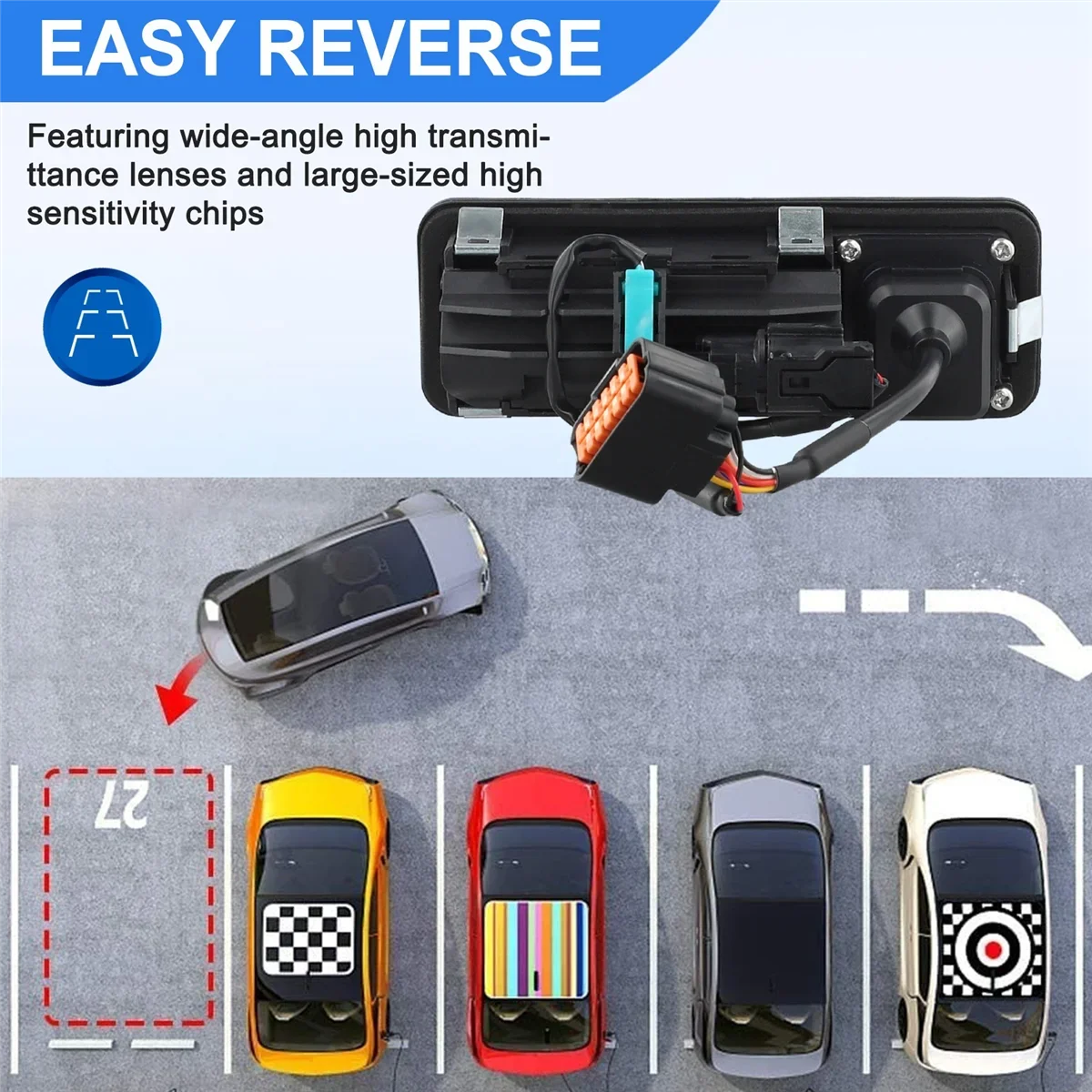 X-T 99240-D9000 New Rear View Camera Reverse Camera Parking Backup Camera with Handle for Kia Sportage 2020-2022