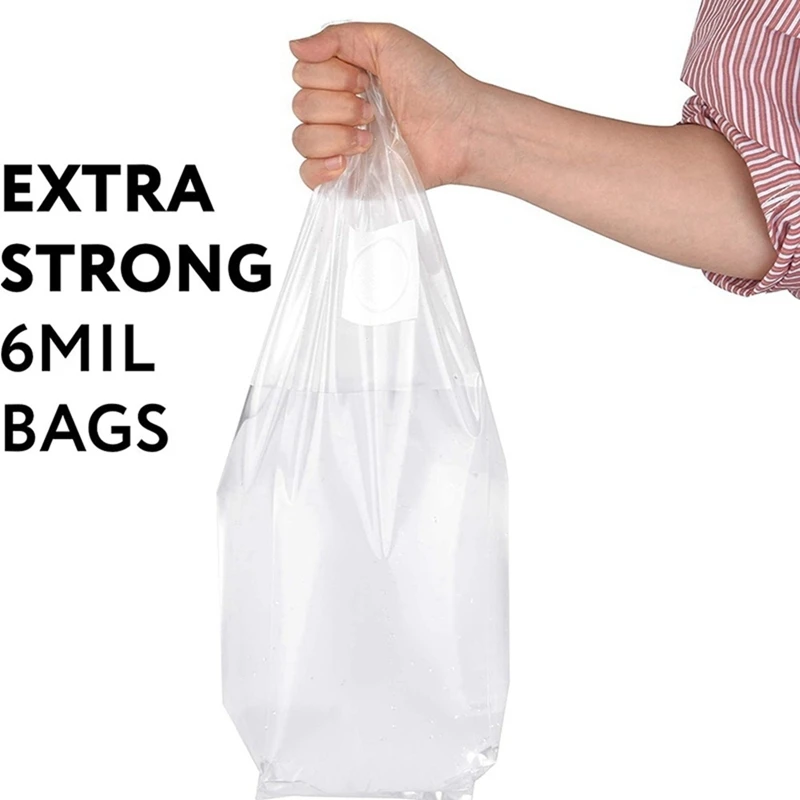 100Pcs Mushroom Growing Bag Mushroom Spawn Bags Thick 6 Mil Bags 6 Inch X 20 Inch 0.2 Micrometre Filter Breathable Bags