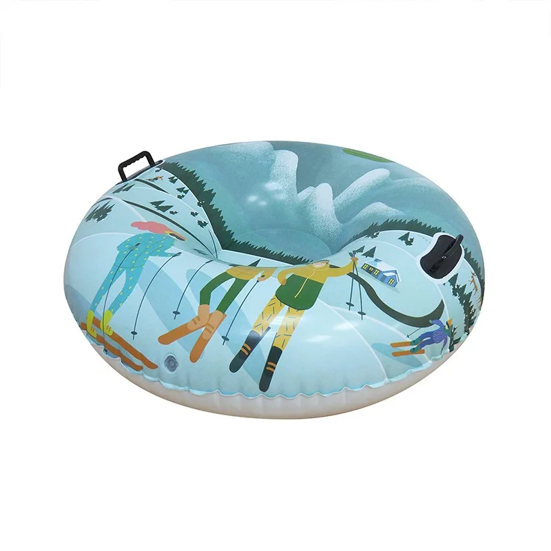 Durable PVC Inflatable Snow Tubes Kids Heavy Duty Winter Outdoor Sleigh Sports Fun Snow Tubes and Sleigh