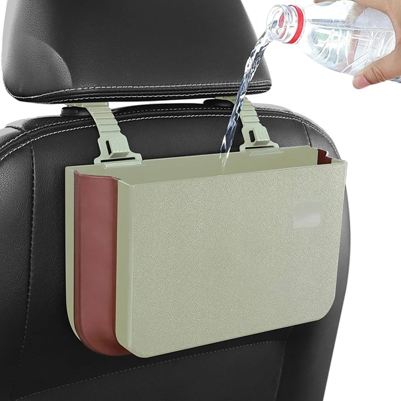 New-Hanging Car Trash Can Collapsible Portable Waterproof Garbage Bag Car Organizer Holder Storage Pockets Container