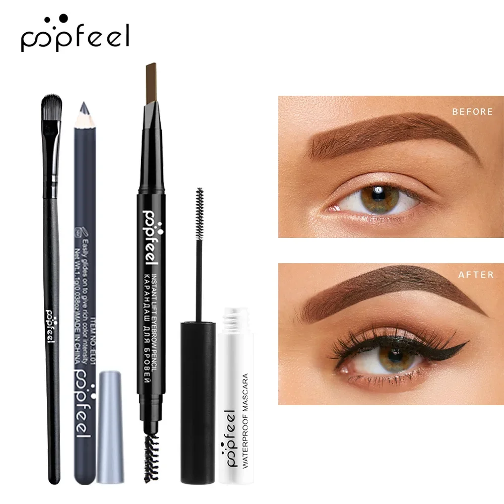 Popfeel-Kit Complet de Maquillage Tout-en-un pour Femme, Ombre à Paupières, Eyeblogueur, Eyeliner, Mascara, Brosse, Cadeau de Luxe