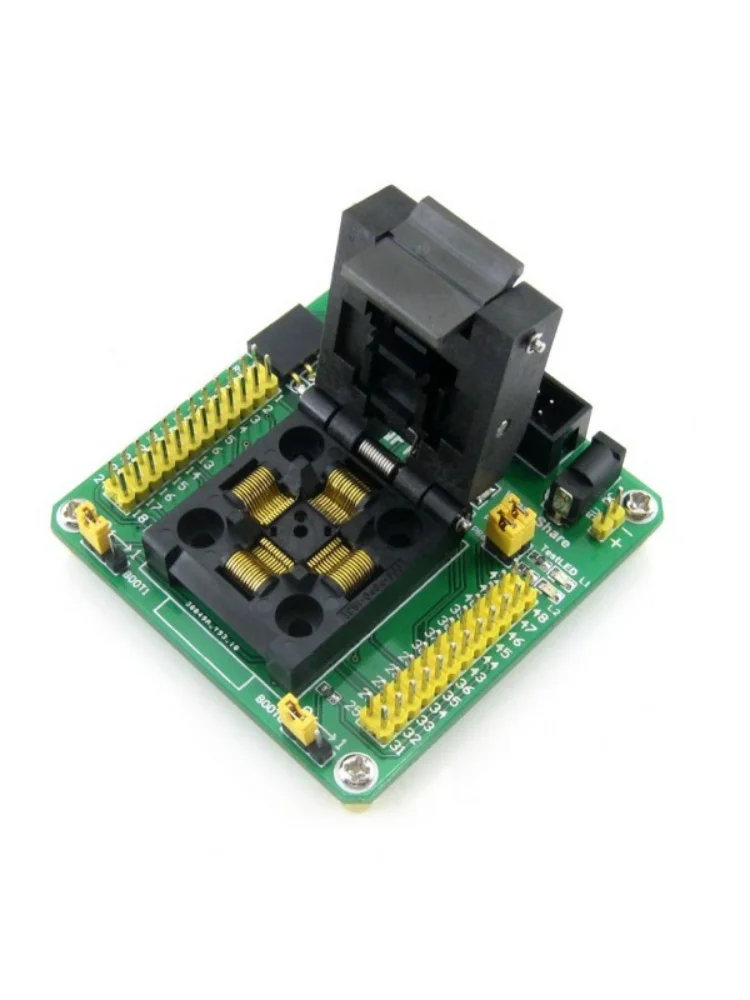 Yamaichi IC Test & Burn-In Socket With A Simple Board, Specifically Designed For STM32 Microcontroller In QFP48(0.5mm Pitch) Pac