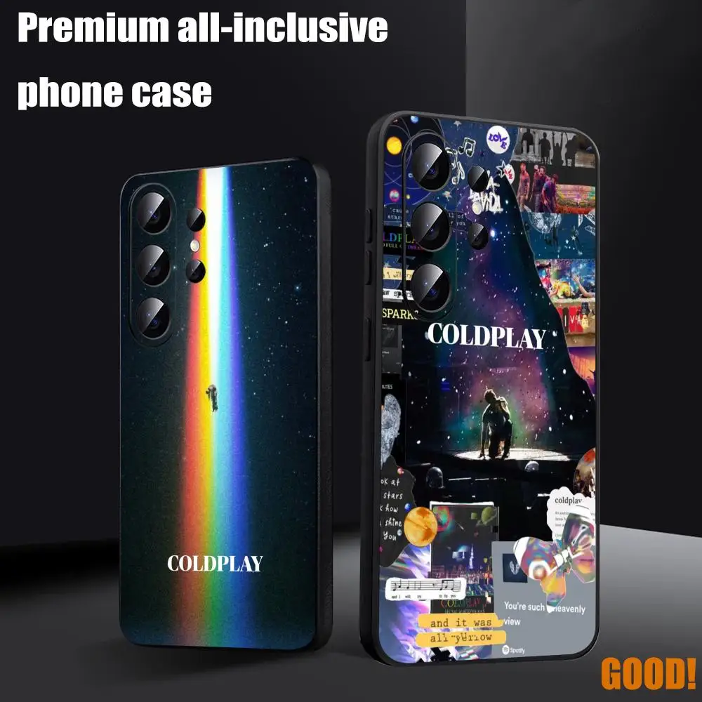 Coldplay band Phone Case For Samsung Galaxy S26 S25 S24 S23 S22 S21 S20 Plus Ultra Note20 Soft Black