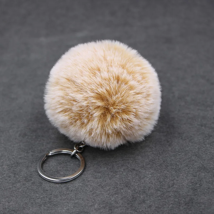 Frost Color Fluffy Rabbit Fur Pompom Chaveiro para Mulheres, Menina Bonita Pompon Ball, Chaveiro na Bolsa, Trinket de carro, Jóias Femininas, Presente Festa