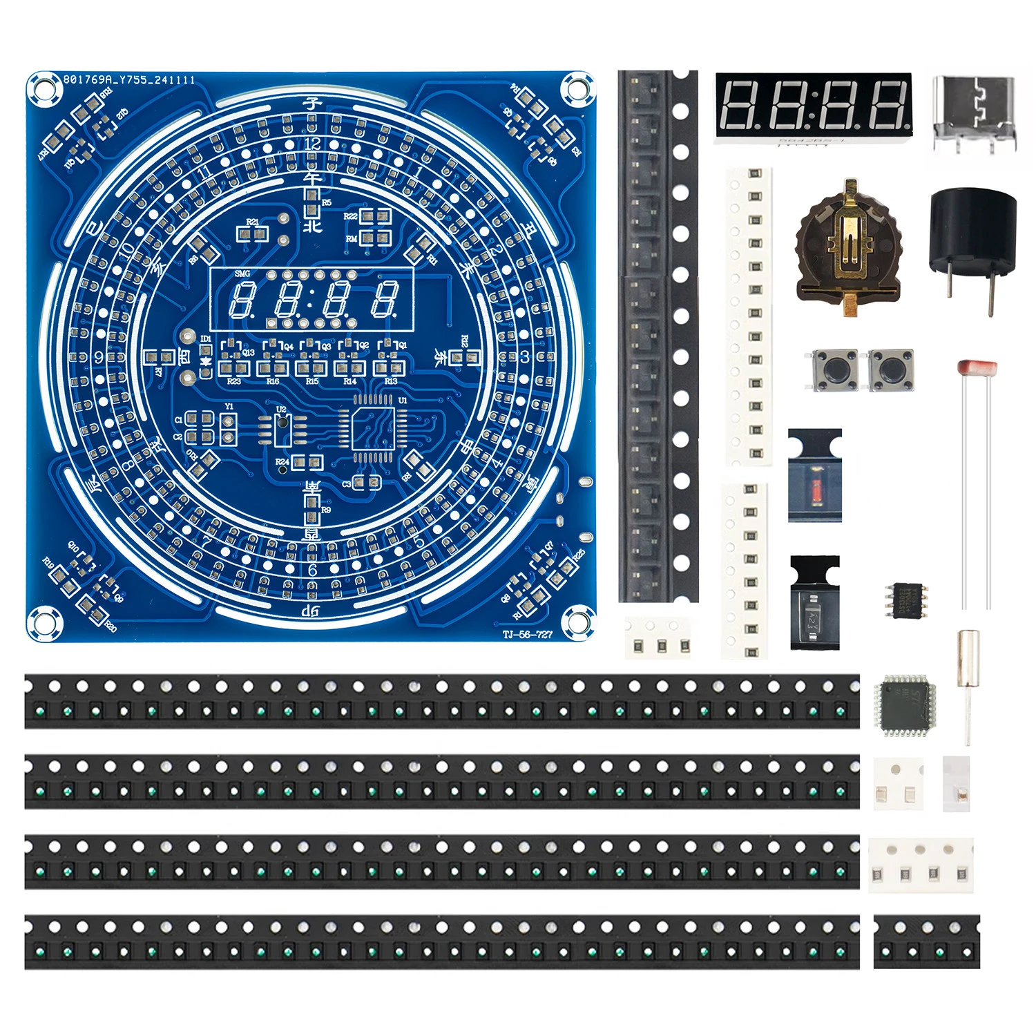 Wielofunkcyjny zestaw zegara cyfrowego Elektroniczny zegar DIY Wyświetlacz czasu/temperatury Automatyczne przyciemnianie Praktyka lutowania dla początkujących — zdjęcie produktu 4