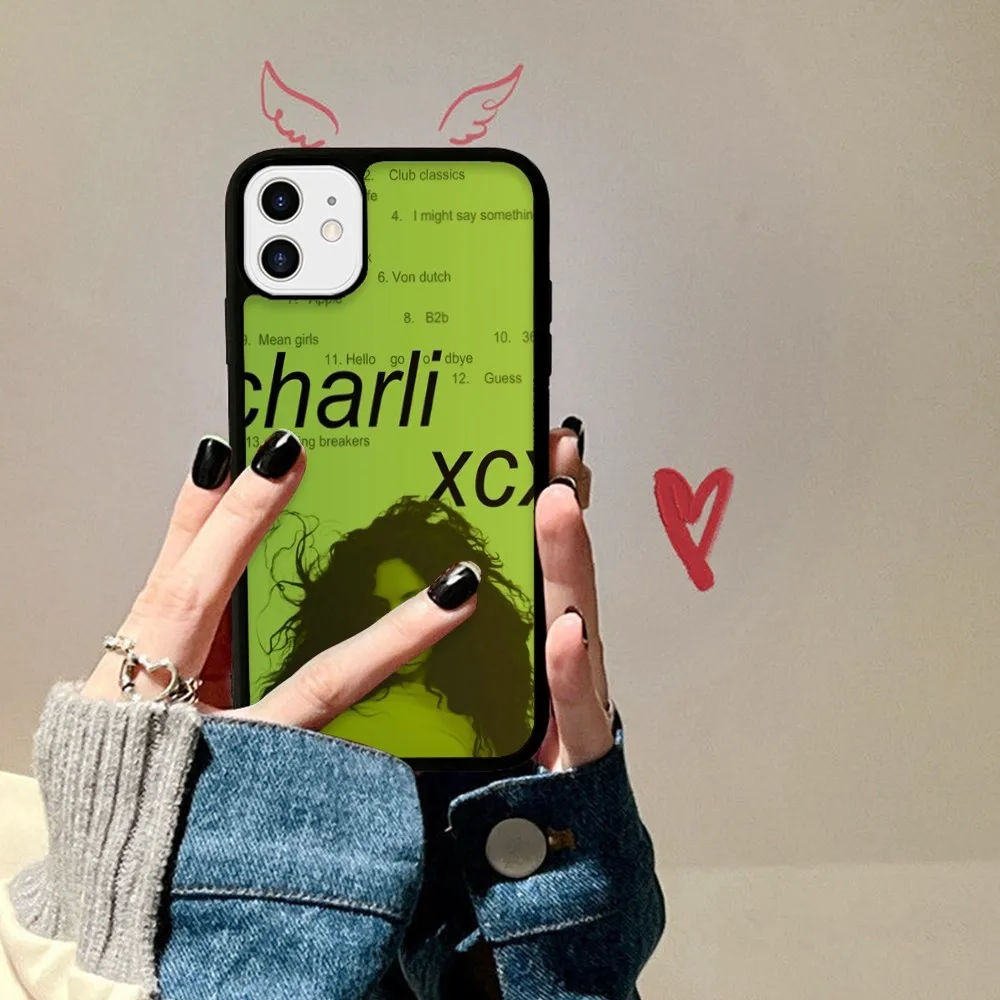 Casing ponsel penyanyi c-charli XCX Brat 360 365, pelindung silikon PC + TPU untuk IPhone 11 12 13 14 15 16 Plus Pro Max