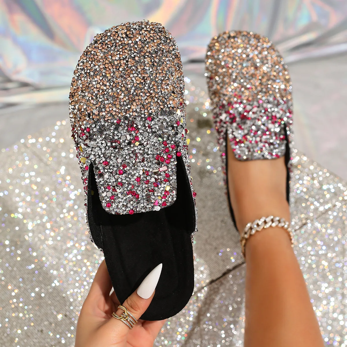 2025 خريف جديد سحق الماس مطحنة - مراجعة Slip On Mule Flat وسعره