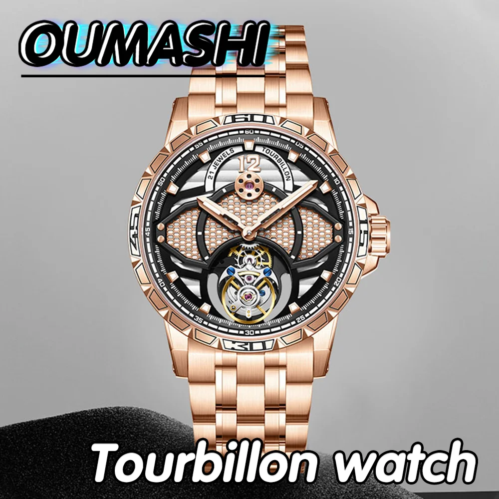 

Luxury High-end Men's Watch 42mm Tourbillon Watch Sapphire Glass Waterproof Mechanical Movement Watch OUMASHI Watches