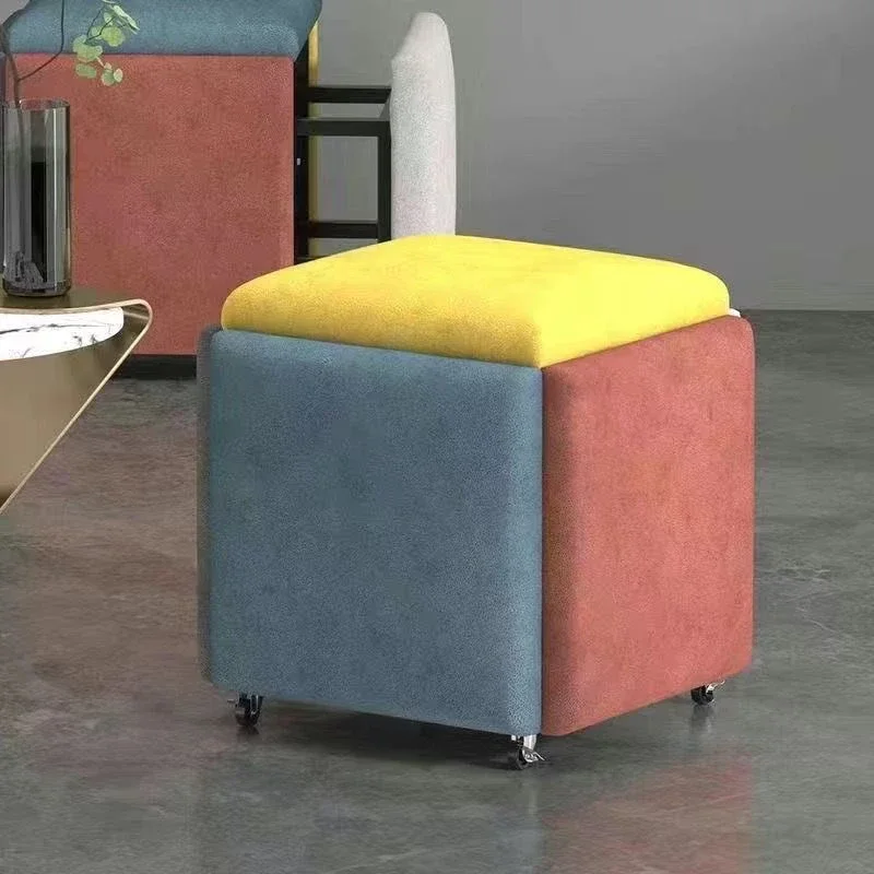 Multifunctional living room square stool combination storage coffee table sofa five-in-one