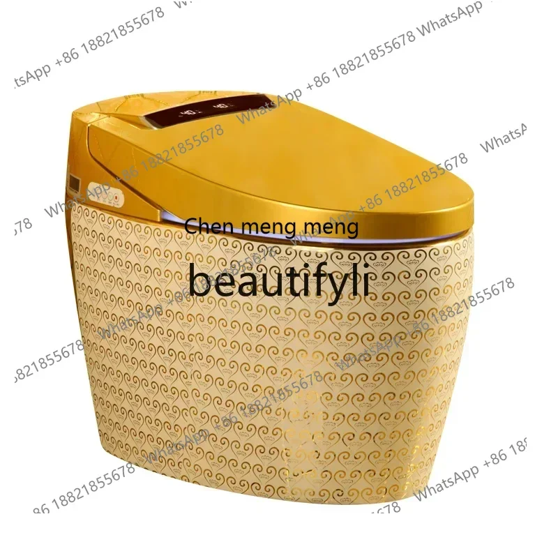 

182QQHousehold gold smart toilet automatic flip integrated no water preure limit color toilet