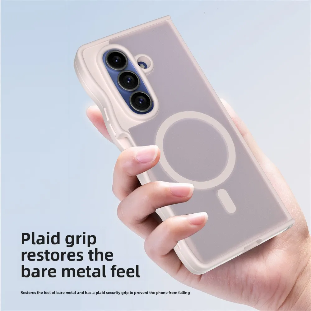 Matte, durchscheinende, stoßfeste Handyhülle für Samsung Galaxy Z Fold 7, 6, 5, 4, 5G Fold7, Fold6, Fold5, für Magsafe, magnetische TPU-Abdeckung