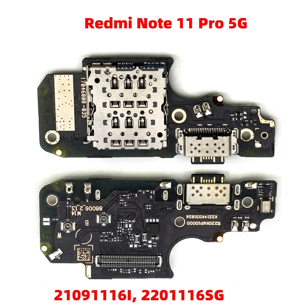 For Xiaomi Redmi Note 11 Pro 5G USB Charging Port Connector Board Sim Card Reader Adpter Fast Charging IC Repair Parts