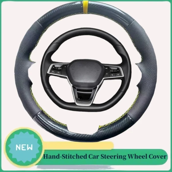 

DIY Abrasion-resistant Breathable Carbon Fiber Genuine Leather Steering Wheel Cover For BYD KING Destroyer 05 Auto Interior