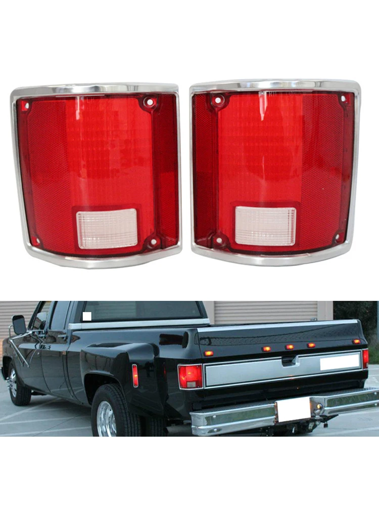 

1Pair Car Tail Light Lamp Lens Cover Taillight 5968329 5968330 For Chevy C10 C20 C30 K10 1973-1991 No light Bulb 5968330 5968329