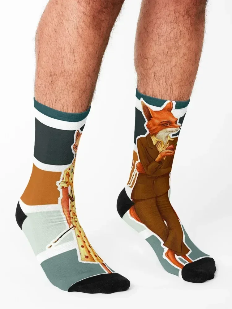 Fantastic Mr. fox and Mrs. Fox Funny Socks gifts Crossfit cycling hip hop Man Socks Women's