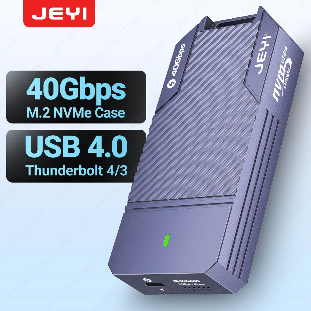 JEYI 40Gbps USB 4,0 M.2 NVMe SSD caja M2 a tipo c 4,0 caja de unidad de estado sólido Compatible con Thunderbolt 4/3 USB 3,2/3,1/3