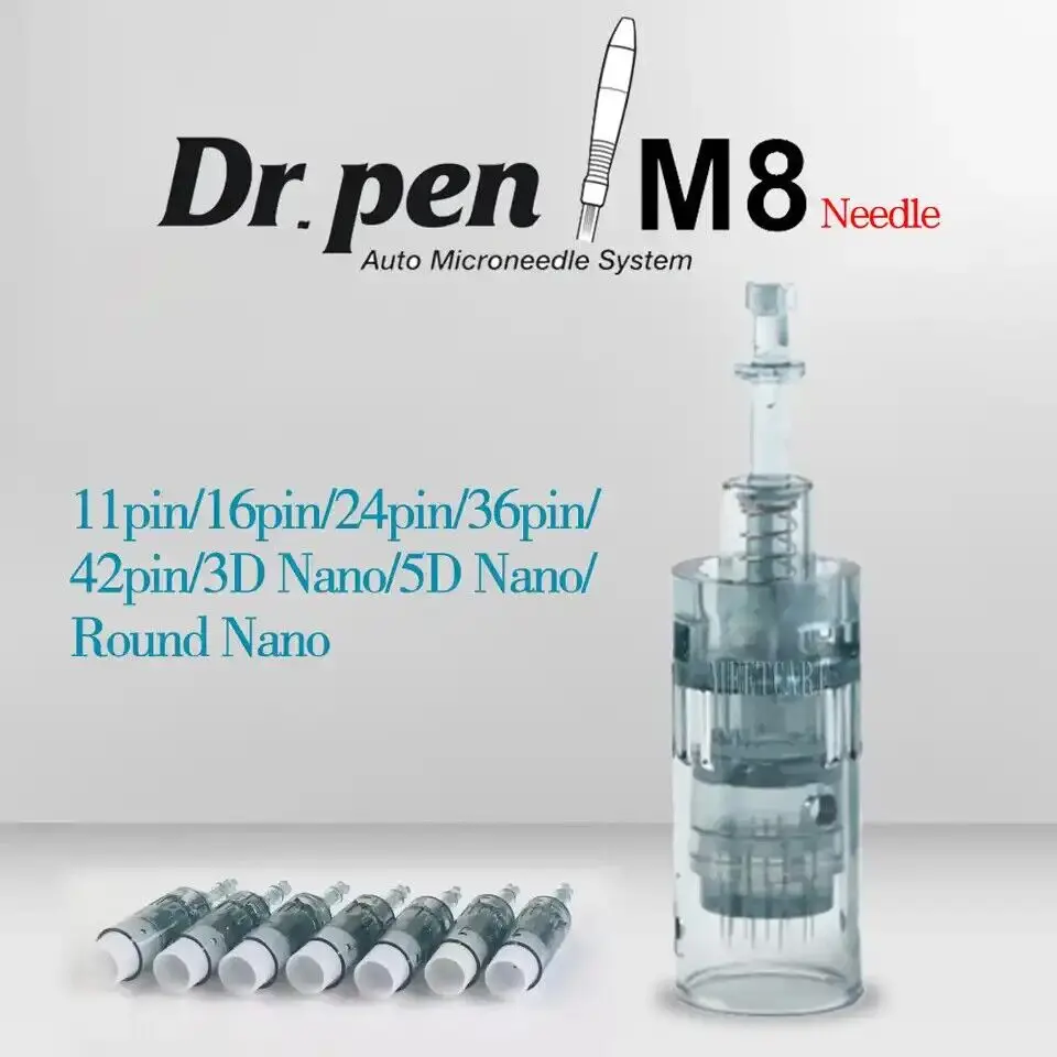 50PCS Derma Pen Needle Cartridges Tip Replacement Head Nano Needle MTS Micro Needling For M8 Derma Pen Microneedling