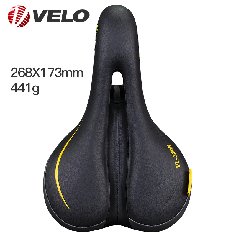 VELO VL-3205 Plush Series Bicycle Saddle For MTB Road Bike Saddle Comfort Soft Cushion Seat PU Leather Saddle Bicycle Parts