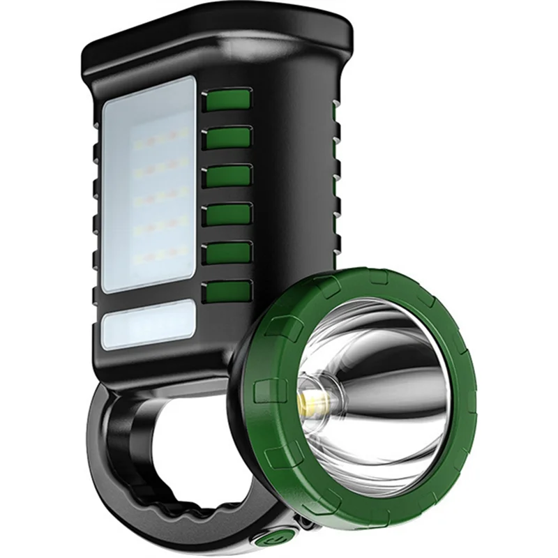 

COB Flashlight, Solar-Rechargeable Long-Range, 2-In-1 Power Bank& Work Light For Camping, Outdoor Emergency