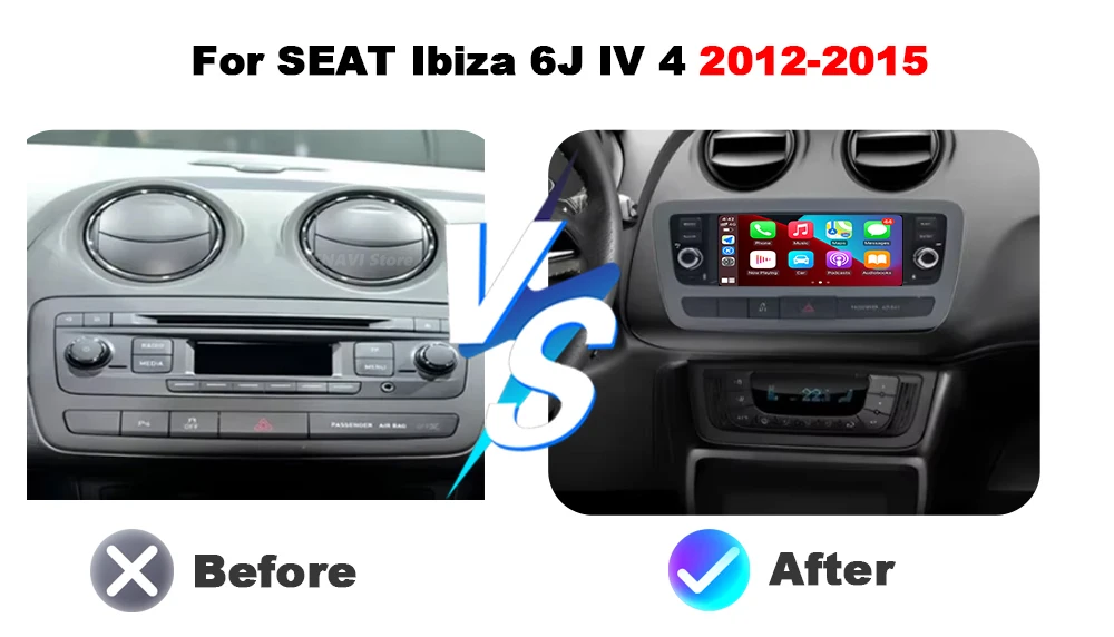 Radio para Auto SEAT Ibiza 6J IV 4 2012-2015, CarPlay Inalámbrico, Android 16, Reproductor Multimedia Estéreo, Navegación GPS 2