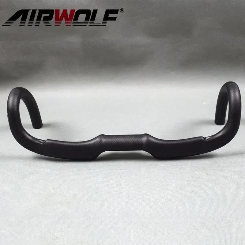 Airwolf 400/420/440mm Carbon Road Handlebar 31.8 Bicycle Winding Handlebars Carbon Fiber Cycling Handlebars Road Bike