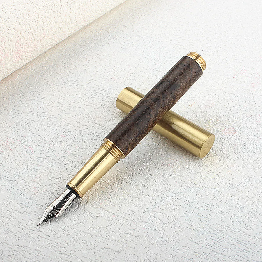 

Перьевая ручка Deluxe Business из дерева, тонкое перо 0,5 мм, серебро для каллиграфии, без чернил