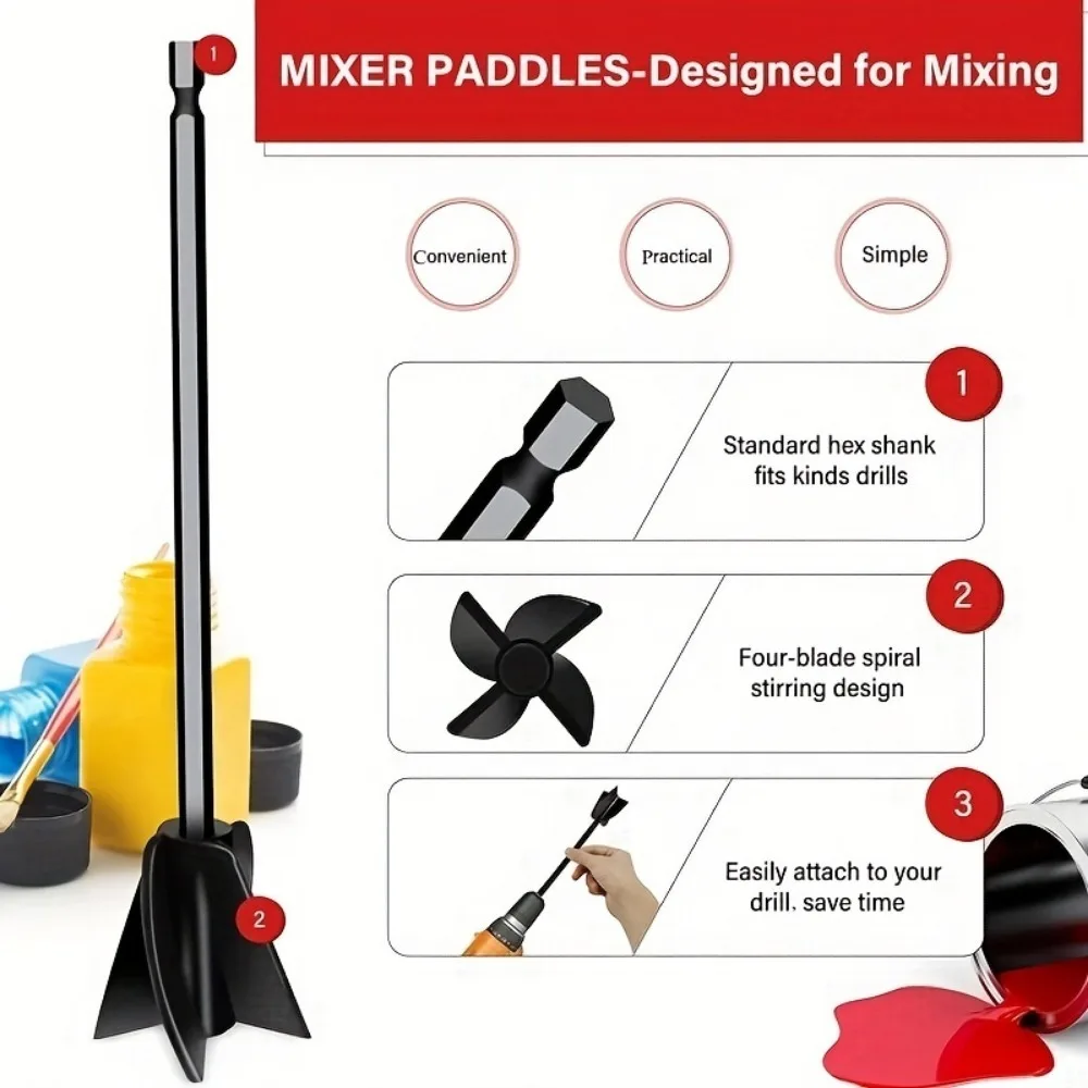 1PC Black Epoxy Resin Mixer Paddle Attachment for Perfect Mixing Every Time