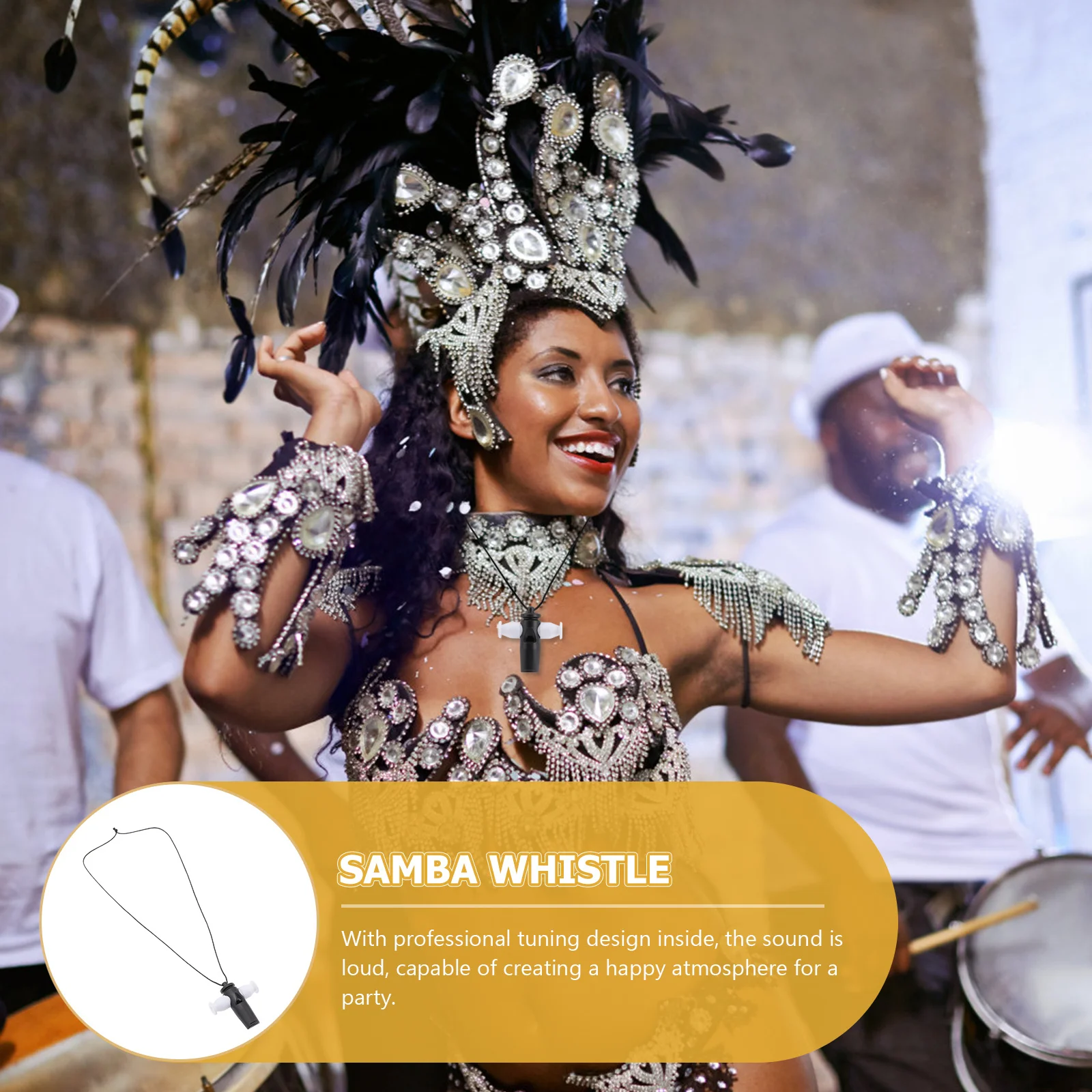 

3 шт., свисток для самбы, гладкий пластиковый свисток без заусенцев для летней вечеринки, танцевального выступления, портативный аксессуар для музыкального инструмента