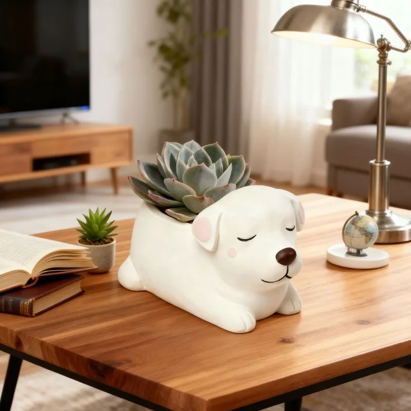 Puppy Flower Pot Silicone Mold Handmade DIY Succulents Flower Pot Candle Cup Plaster Decoration Decoration Mold Silicone Molds