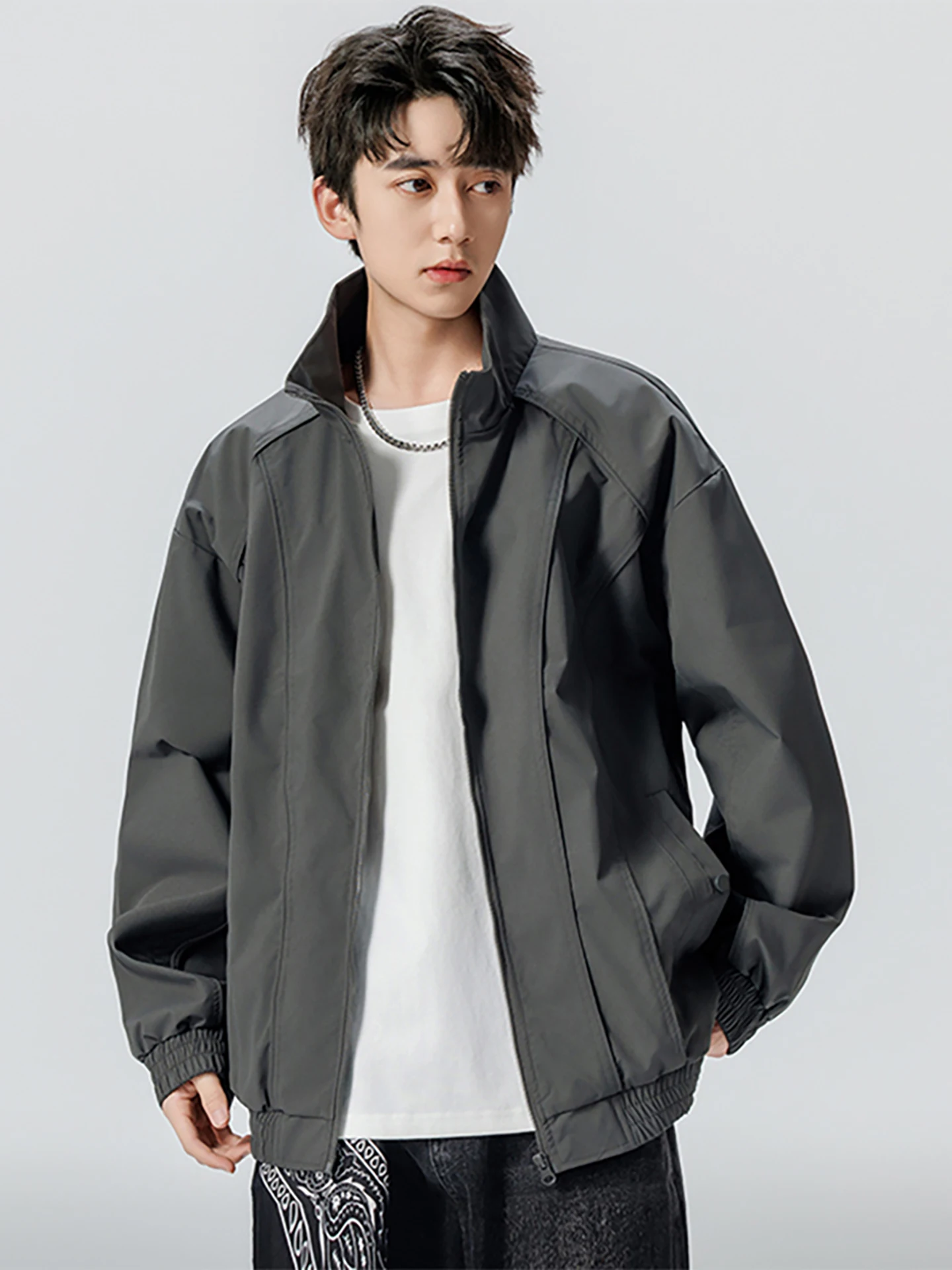 

TUCANO Wooden Du Men's Spring Autumn Windproof Stand Collar Casual Jaet Retro Sports Sle Faionable American Leisure Coat