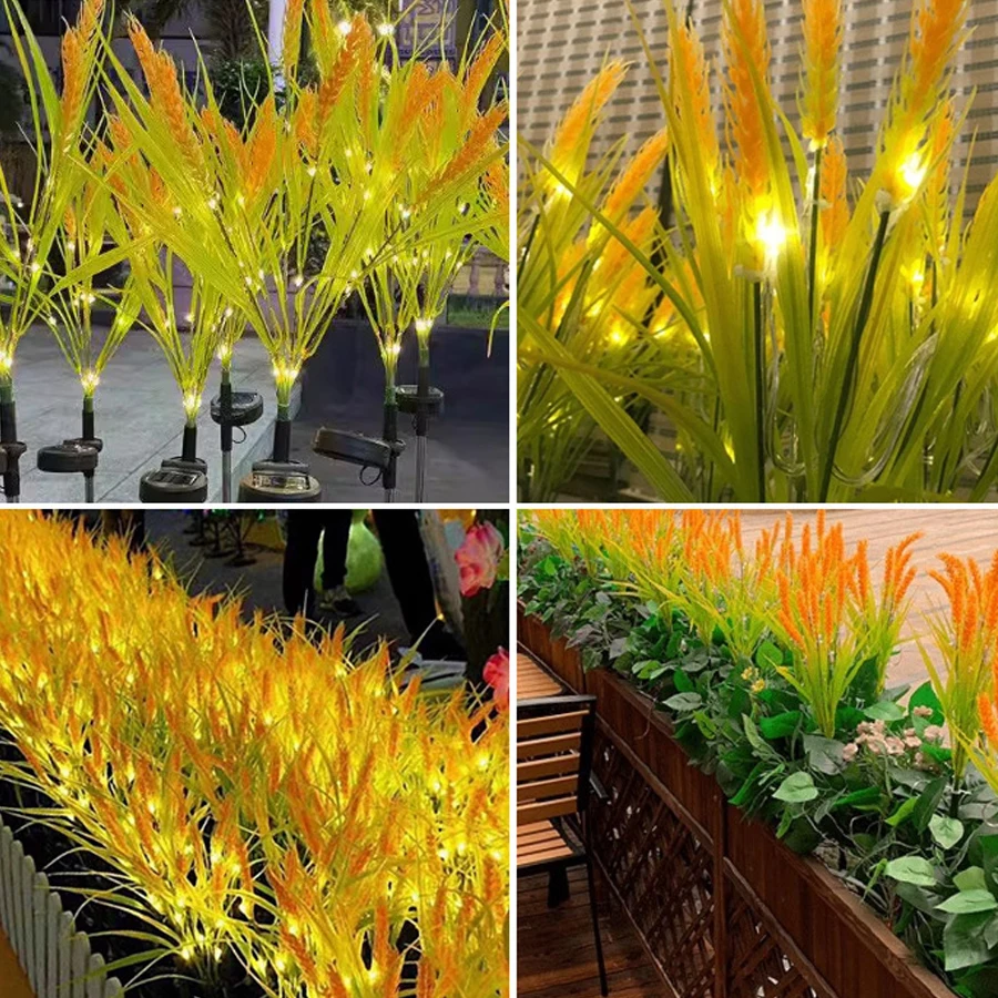 Luci paesaggistiche a LED per riso e orecchio di grano impermeabili per esterni plug-in solare Luci decorative per cortile interno ed esterno
