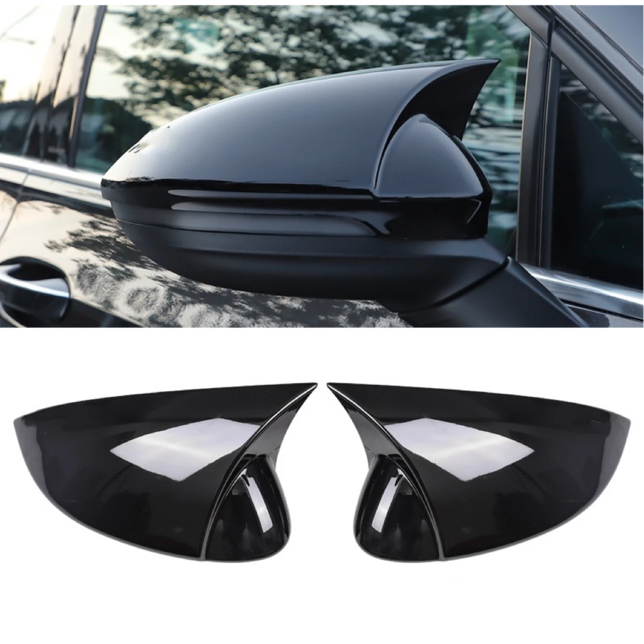 Rearview Mirror Cover Trim  Fit For VW Volkswagen Golf 8 MK8 GTE GTD GTI R-Line 2020~2022  Side Mirror Cover Caps