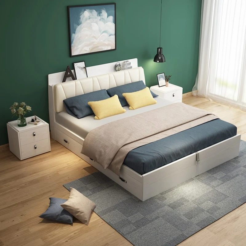 For Modern Minimalist Bedroom Furniture Set 1.8m Nordic king Size Frame With Drawers Pneumatic High Box Storage Bed